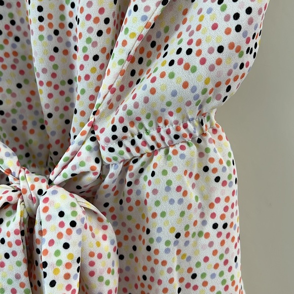 Max Studio Multi Color Polka Dot Blouse. - Picture 9 of 11